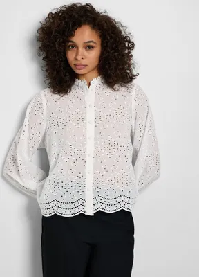 Image de Chemisier avec broderie fine festonnée chemise | 36