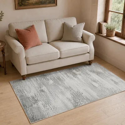 Productafbeelding van Solidchoice - Abstract Laagpolig Tapijt, 80 x 150 cm, Wasbaar en Antislip