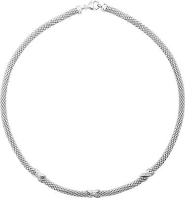 Productafbeelding van Halsketting voor dames, verguld met rhodium, fijn zilver 925 met zirconiumoxide - 43cm * 6mm, 10 gram; TRS22996