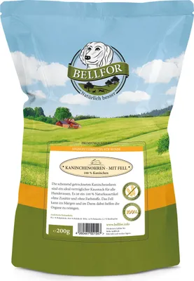 Produktbild von Bellfor Gesunder Hundesnack Kaninchenohren mit Fell - 200 g