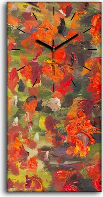 Produktbild von Dekor Leinwand Uhr Wandbilder Geräuschlos 30x60 Mohnblumen Blumen Malerei - schwarze Hände