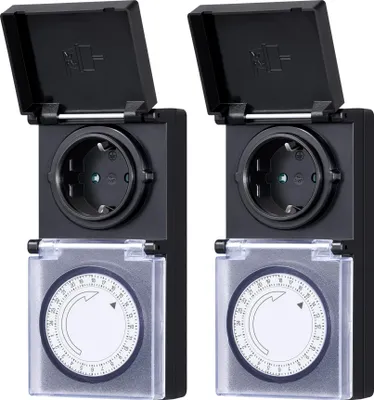 Produktbild von DEWENWILS Mechanische Zeitschaltuhr, 2er Set Analoge Timer Außen, 16A/3680W