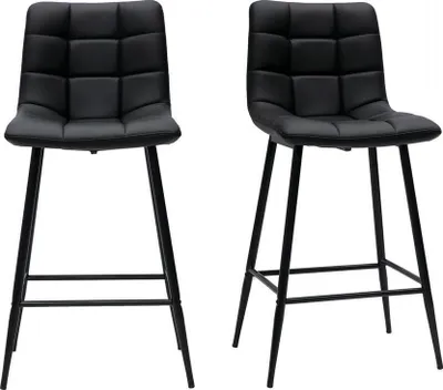 Produktbild von Miliboo - Design-Barhocker schwarz H65 cm (2er-Set) MAXWELL
