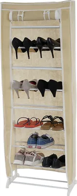 Produktbild von Schuhschrank Campingschrank Faltschrank Stoff 140x52x18cm creme