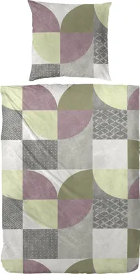 Produktbild von Primera Edelflanell Bettwäsche 135x200 Karo Retro lila grau grün 174147-55
