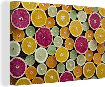 Produktbild von OneMillionCanvasses® - Leinwandbilder - 140x90 cm, Zitrusfrüchte, Wandbilder Kunstdruck Wanddekoration