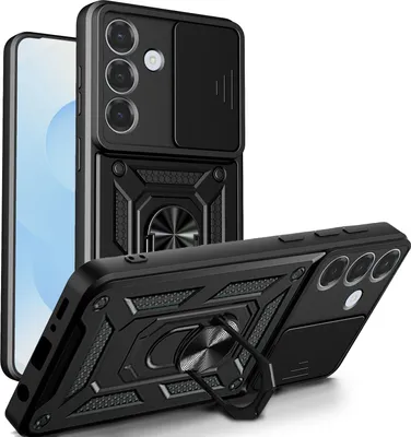Produktbild von Outdoor Panzer Hülle für Samsung Galaxy S26+ mit Kameraschutz Ringhalter Schwarz