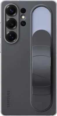 Image de Coque pour Samsung Galaxy S25 Ultra Silicone Grip avec Lanière Fonction Stand Noire Samsung