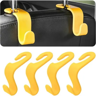 Image de 4 supports pour tête de sac, de couleur jaune, à accrocher