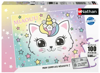 Produktbild von Nathan – 100-teiliges Kinderpuzzle – Regenbogenkätzchen – Ab 6 Jahren – Hochwertige Qualität – Dicke und robuste Pappe – 12004295