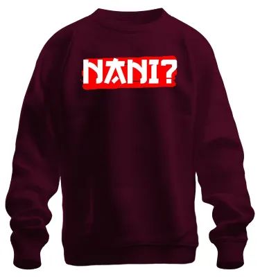 Immagine prodotto di NANI? Anime Otaku Manga Fan Japan Meme Reaction Pop Culture Retro Unisex Felpa Pullover, Borgogna, M