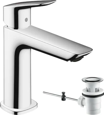 Immagine prodotto di hansgrohe Logis Mitigeur de lavabo Fine, CoolStart, ComfortZone110, bonde à tirette, saillie 121mm, 71254000, 71254000