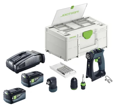 Productafbeelding van Festool CXS 18-Basic-Set accuboormachine 18 V 40 Nm borstelloos + 2x accu 5,0 Ah + snellader + Systainer