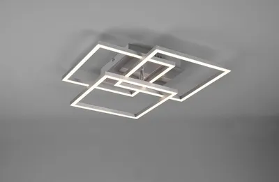 Produktbild von lightling Morice Deckenleuchte, mit LED-Leuchtmittel 27W, nickel matt, Metall, Fernbedienung, integrierter Dimmer, 42x39x10 cm