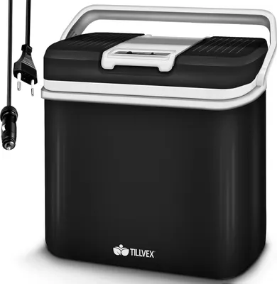 Obrázok produktu pre tillvex chladiaci box elektrický 24 l antracit | mini chladnička 230 V a 12 V pre kempovanie v aute | chladí a ohrieva | ECO režim