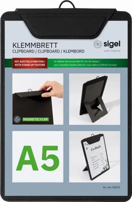 Obrázok produktu pre sigel KB101 sigel menu clipboard, DIN A5, čierny