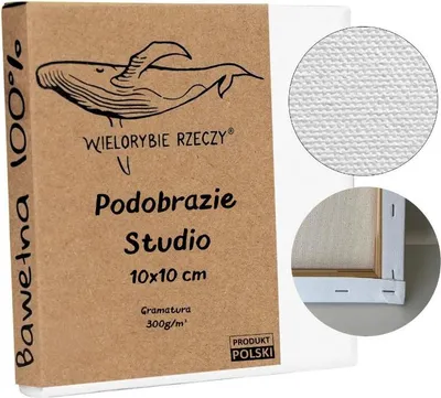 Produktbild von Leinwand 10x10 cm auf Keilrahmen – Baumwoll-Leinwand 350 g/m² – 3-fach mit Gesso grundiert – Künstlerleinwand zum Bemalen für Acryl- und Ölfarben