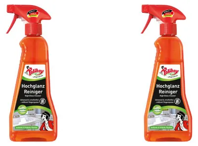 Produktbild von Poliboy Hochglanz Möbel Reiniger 2er - speziell für Hochglanzflächen - entfernt Fingerspuren schnell und streifenfrei - 2x375ml