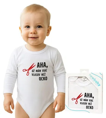 Produktbild von Bedruckter Body New Baby More hair than daddy - Geschenkpaket, Gr. 80 (9-12m)