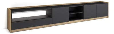 Immagine prodotto di Mobili TV effetto legno nero e rovere 310x37x50cm con Led