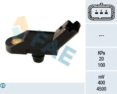 Produktbild von FAE 15009 Ladedrucksensor passend für PEUGEOT 206 Schrägheck (2A/C) Saugrohr