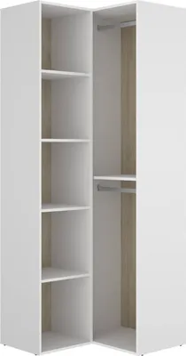 Image de Anzino - Grande Armoire Blanche, 85x205h cm, Porte-Manteaux