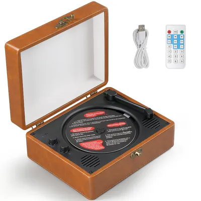 Produktbild von LEADZM CD Player mit Akku, Tragbarer Bluetooth CD-Player,10W Dual‑Stereo‑Lautsprecher, USB‑AUX‑Kopfhöreranschluss, Fernbedienung, Braun