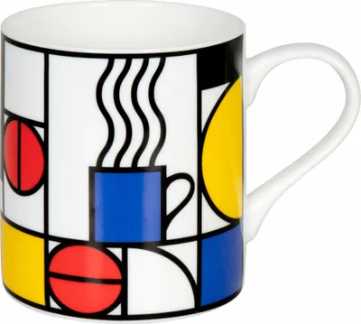 Obrázek produktu pro Könitz Hrnek na kávu s Mondrianem, šálek, hrnek na kávu, kostní Čína, barevný, 400 ml, 11 2 004 2671