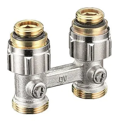 Immagine prodotto di Zweirohrhahnblock Absperrverschr 1/2 AG x 3/4 AG Durchgangsform