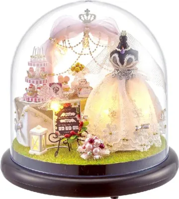 Image de Habarri | Maison Miniature - DIY Maison de Poupées - Maison en Bois avec Meubles et éclairage LED - Cadeau pour Enfants - Premier Amour