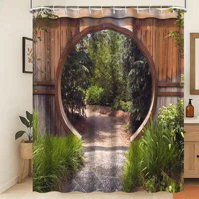 Immagine prodotto di Tenda da doccia 3D, motivo naturale, 240 x 180 cm