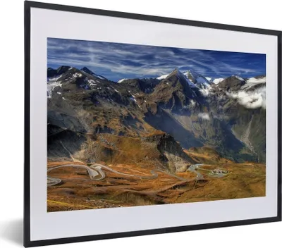 Produktbild von MuchoWow® MuchoWow® Gerahmtes Poster Der Weg zum höchsten Berg Österreichs 40x30 cm - Poster mit zchwarzem Bilderrahmen - Bilderrahmen - Poster im Rahmen