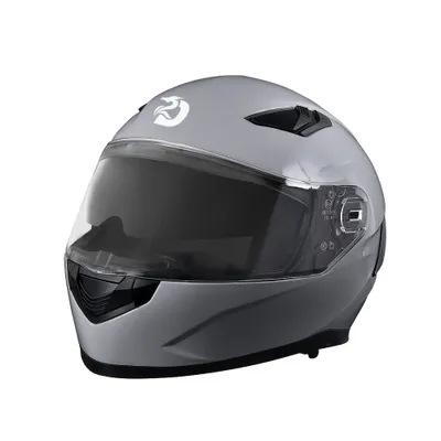 Produktbild von Sportlicher Integralhelm Motorradhelm mit Doppelvisier ECE22-06 atmungsaktiv stoßfest für Herren Damen Motorrad Roller, Grau, L(58-59CM)