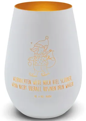Produktbild von Mr. & Mrs. Panda Windlicht Glas Fuchs  Schlittschuhe - Weiß - Geschenk, Teelichthalter, Laterne, Heiligabend, Weihnachten, Weihnachtsmann, Kerzenhalter, Winter, Outdoor