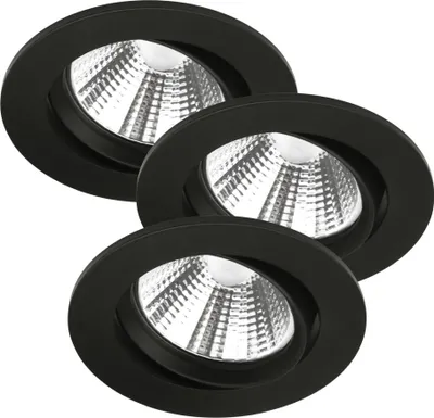 Produktbild von 3er-Set Nordlux FREMONT LED Einbauleuchte Schwarz 3x5,5W dimmbar 4000K neutralweiss