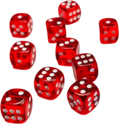 Produktbild von Chessex W6x36 Würfelset Translucent Rot/Weiß