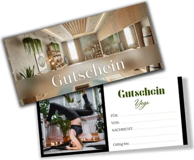 Produktbild von itenga Geschenkgutschein Fotodesign - Motiv YOGA  Postkarte zum Ausfüllen  21,0 x 9,8 cm