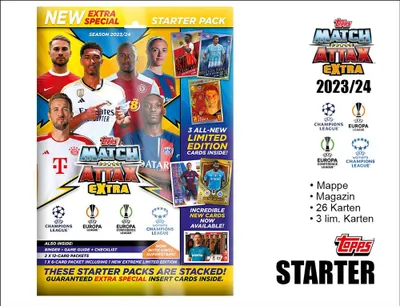 Zdjęcie produktu dla Topps Match Attax Extra 2024 UEFA Champions League 23/24 Starter Pack
