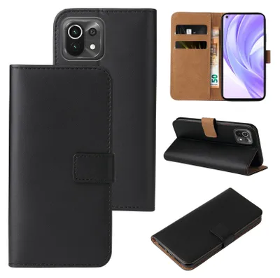 Produktbild von Handy Hülle für Xiaomi Mi 11 Klapphülle Bookcase Flip Cover Handy Tasche Etui Farbe: Schwarz