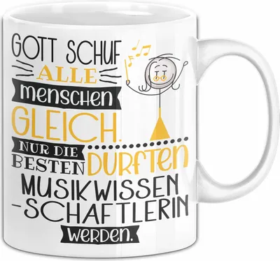 Produktbild von Musikwissenschaftlerin Geschenk Becher Tasse Gott Schuf Alle Menschen Gleich Nur Die Besten Durfeten Musikwissenschaftlerin Werden Geschenkidee Lustig (Weiß)
