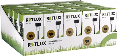 Obrázek produktu pro RETLUX RGL 103 Solární zahradní zapichovací svítidlo, 1x LED dioda, studená bílá, solární článek, Ni-Mh akumulátor AAA 1,2V 100mAh, doba svícení 8 hodin, barva světla 7500K, IP44