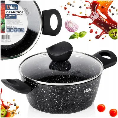 Produktbild von Vilde Granitica Kochtopf mit Deckel, 20cm, 2,2L