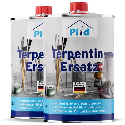 Produktbild von Plid Terpentinersatz 2 x 1 l, farblos, Verdünner für Öl- und Kunstharzlacke