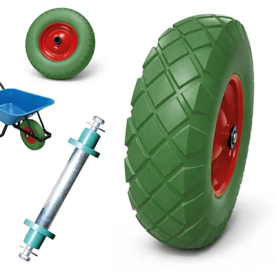 Produktbild von Bituxx PolyurethanSchubkarren Rad 4.80/4 4.00-8 Grün MS-15750