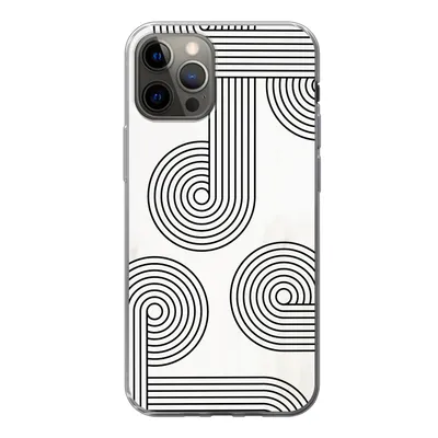 Produktbild von MuchoWow® Handyhülle Schutzhülle Hülle für iPhone 13 Pro Abstrakt - Schwarz - Weiß - Kreis Silikon Softcase Handy Hülle - Handy-Tasche