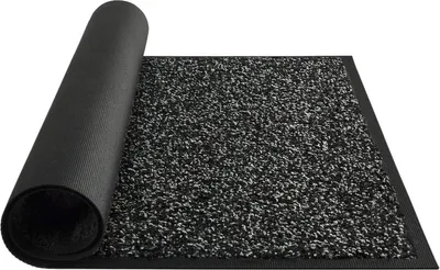 Produktbild von Fußmatte & Putzmatte - 90x60 cm - Fußabtreter für den Innen- und Außenbereich - Rutschfest - Schwarz