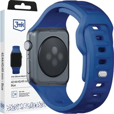 Image de 42/44/45/46/49 Mm Blue (Big) - 3Mk Silicone Watch Strap For Apple