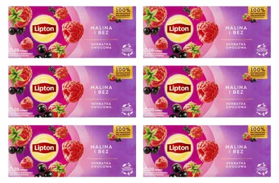 Produktbild von Lipton Früchtetee Himbeere Holunderbeere 6x 20 Teebeutel - Tee koffeinfrei