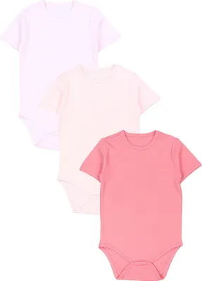 Produktbild von TupTam Kinder Uni Kurzarm Body Baumwolle 3er Set , Farbe: Himbeere Altrosa Rosa Uni, Größe: 104