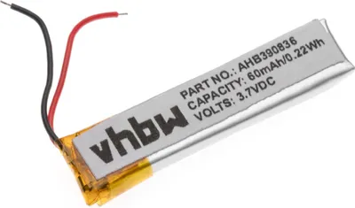 Produktbild von vhbw Akku kompatibel mit Jabra 100-55400000-60, 100-55400000-02, 100-55400001-02 Wireless Headset Kopfhörer (60 mAh, 3,7 V, Li-Polymer)